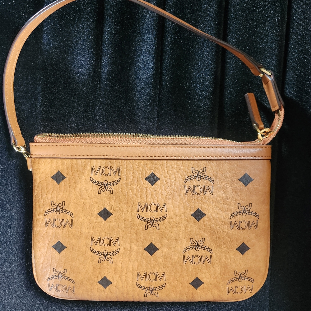 MCM Tan Leather Shoulder Bag
